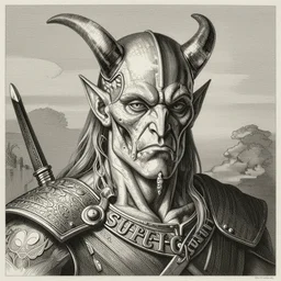 biomechanical demon viking, portrait, engraving, illustration, concept art, smooth, sharp focus, beautifully detailed, rule of thirds, by gustave dore and nikolay makovsky