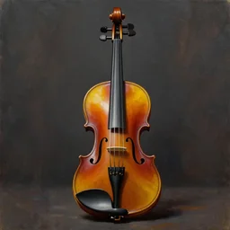 anthropomorphic violin, oil painting, artstation, dramatic lighting, symmetry, beautiful