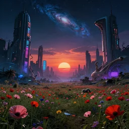 abandoned by salvador dali, at dawn futuristic nature synthwave water galactic dieselpunk neon signs landscape gem sunset nightvision alien azeroth poppy tundra forest hyperrealism fantasy retrowave darkacademia dramatic lighting flowers tokyo at night reclaimed by nature evil, archdaily, wallpaper, highly detailed, trending on artstation.