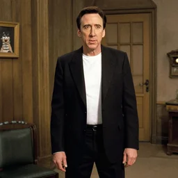 nicholas cage in the style of wallace and gromit