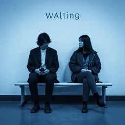 the waiting, album cover, blue tone