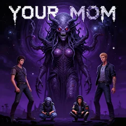your mom is a cosmic horror by bruce brenneise and wayne haag and peter mohrbacher, digital concept art, pixel art, rendered in octane, trending on cgsociety, trending on artstation