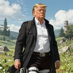 Donald Trump in Attack on Titan, 4k, photorealistic