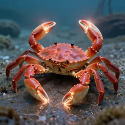 a crab with lasers for claws
