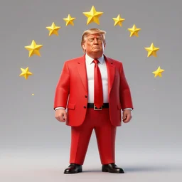 donald trump in a red suit, digital art, floating yellow stars, communist, heroic, art by alphonse mucha, wlop, greg rutkowski, 4 k, extremely detailed, cinematic lighting, trending on artstation