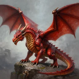 a Red dragon in the style of Justin Gerard, realistic painting, Digital art, very detailed, High definition, trending on Artstation
