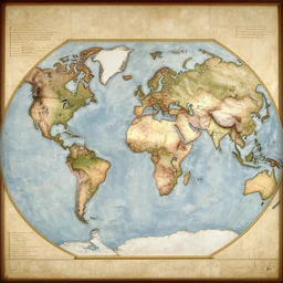 a incorrect map of the world as painting by da vinci