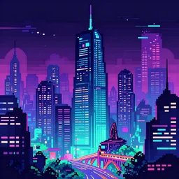 pixel art cyberpunk city