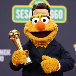 Sesame Street muppet Arnold Schwarzenegger, award winning photograph
