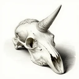 a unicorn skull by gustave dore