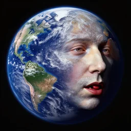portrait of the earth with a face eating the pluto alive on space, au naturel, hyper detailed, digital art, trending in artstation, cinematic lighting, studio quality, smooth render, unreal engine 5 rendered, octane rendered, art style by klimt and nixeu and ian sprigger and wlop and krenz cushart.