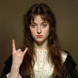 ophelia by millais except she's popping a gang sign