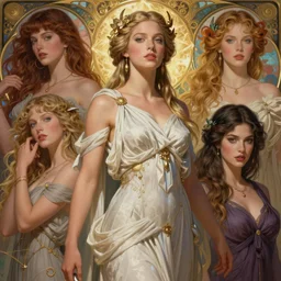 ultra realistic illustration, a stunningly beautiful greek goddess of ecstasy played by jordyn jones and dove cameron and margot robbie and taylor swift and megan fox and natalie dormer, intricate, elegant, highly detailed, digital painting, artstation, concept art, smooth, sharp focus, illustration, art by artgerm and greg rutkowski and alphonse mucha