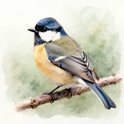 watercolor bird, realistic, water