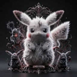 creepy fluffy pokemon, dark background, backlit:: by Martine Johanna and Simon Stålenhag and Chie Yoshii and Casey Weldon and Guillermo del toro :: ornate, dynamic, particulate, intricate, elegant, highly detailed, centered, artstation, smooth, sharp focus, octane render, 3d