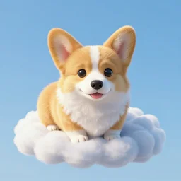 a cute corgi made of cloud! realistic