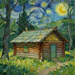 [ a log cabin in the forest ] [ van gogh ] [ octane ]