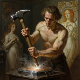 cook of hammering, physically accurate, moody dynamic lighting, very very intricate, very very elegant, highly detailed, digital painting, artstation, HR GIGER, Hieronymus Bosch, Francis Bacon, concept art, smooth, very beautiful, sharp focus, illustration, art by artgerm and greg rutkowski and alphonse mucha