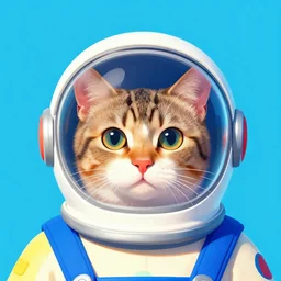 bright vibrant saturated portrait, cool classy noisy, cat in space helmet by Eli Mendelson and Jenn Martin james gurney artstation trending artist in the style of studio Ghibli and 1960s americana Comics, HQ 8k scan