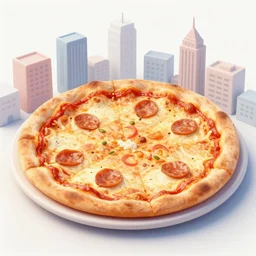 a city on top of a pizza