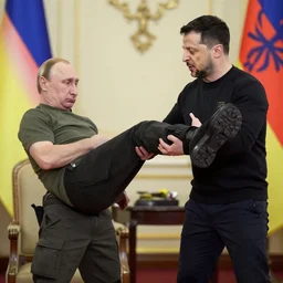 zelensky giving Putin a wedgie