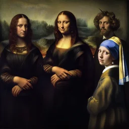 american gothic by dmitry spiros, leonardo da vinci, jacques - louis david, johannes vermeer, 8 k, wide angle, trending on artstation,