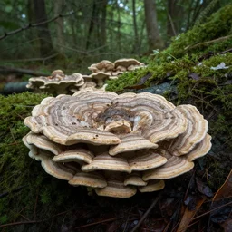 forest infested by fungal bloom