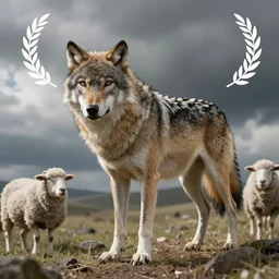 wolf in sheep clothing, fantasy, ( ( ( hyperrealism ) ) )