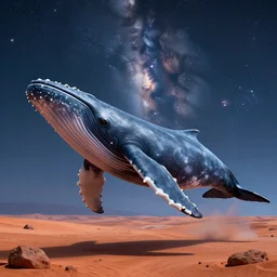 whale on mars, photorealistic, very detailed, high definition landscape, gorgeous whale, stars and milky - way, award winning photograph, world press photo, wildlife photography