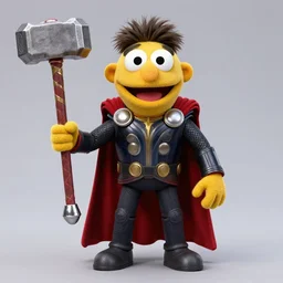studio portrait still of muppet!!!!! thor!!!!!! from avengers infinity war with hammer as a muppet muppet as a muppet, 8 k, studio lighting, key light,