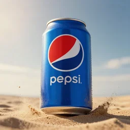 a giant pepsi can standing on sand, low - angle shot, dramatic, greg rutkowski, hyperdetailed, hyperrealistic, 4 k, deviantart, artstation, professional photography, concept art, art by notchalla