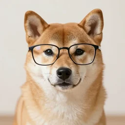 Shiba Inu wearing glasses