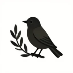 a bird and an olive branch. icon art