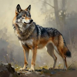 direwolf painted by Raymond Swanland