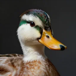 photorealistic portrait of a duck as human, donald fauntleroy duck, inspired by matthew grabelsky, feroflex portrait photography photorealistic, studio lighting, ektachrome, intricate, face details, ultradetails, beautiful face, artstation