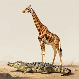 ( ( ( ( ( giraffe ) ) ) ) ) ( crocodile )!!!!!! well composed, best on artstation, cgsociety, epic, stunning, gorgeous, intricate detail, wow, masterpiece, full body!!!