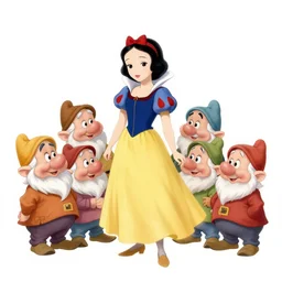 snow white and the seven dwarfs, artwork by skottie young