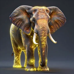 glowwave portrait of elephant, borderlands 3, au naturel, hyper detailed, digital art, trending in artstation, cinematic lighting, studio quality, smooth render, unreal engine 5 rendered, octane rendered, art style by klimt and nixeu and ian sprigger and wlop and krenz cushart.
