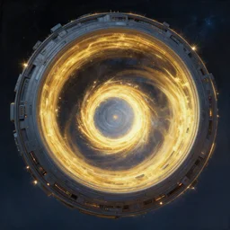 oil sci fi painting of time machine portal stargate, futuristic, energy sparks, golden ratio, spiral, plasma, high technoloy, octane rendering, trending on artstation, by, studio ghibli, michael whealan and james gurney
