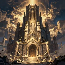 hearthstone background, tower of babel, destruction, digital art