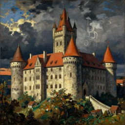 medieval castle, by Ernst Ludwig Kirchner