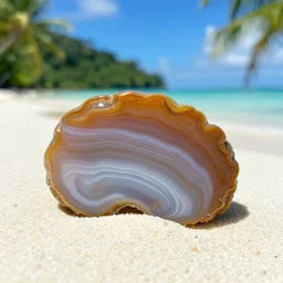 banded agate of a tropical beach
