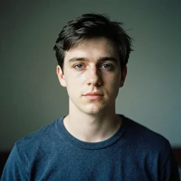 young larry david, portrait, 3 5 mm film, by martin parr