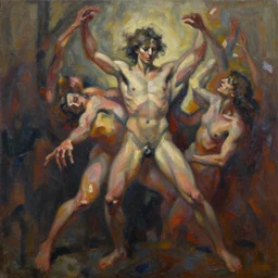 The abolishment of human desire and the transcendence, oil painting, expressive, mindblowing!!