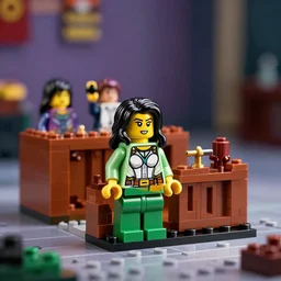 set of lego of she hulk attorney at law in court, cinematic and dramatic lighting