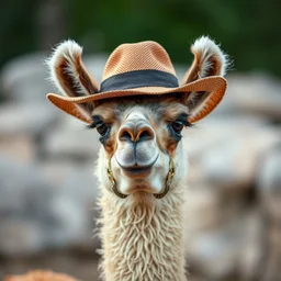 llama with a hat