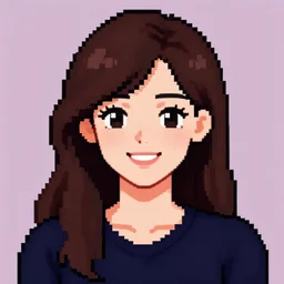 portrait of a woman smiling, 8 bit, pixel art