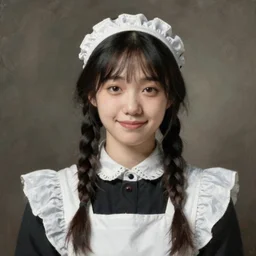 a ((sadly)) (((smiling)))) black haired, young hungarian servantmaid from the 19th century who looks very similar to (((Lee Young Ae))) with a two french braids, detailed, soft focus, realistic oil painting by  (((Ferenczy Károly))), John Everett Millais, Munkácsy, Csók István, and da Vinci