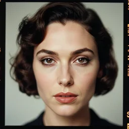 kodak portra 4 0 0, 8 k, highly detailed, britt marling style 3 / 4 photographic close - up face of a beautiful gal gadot with 1 9 2 0 s hairstyle, 1 9 2 0, 1 9 2 0 s style, symmetrical, hasselblad x 1 d - 5 0 c, medium format. soft light