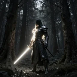 warrior of light, of the black forest, digital art